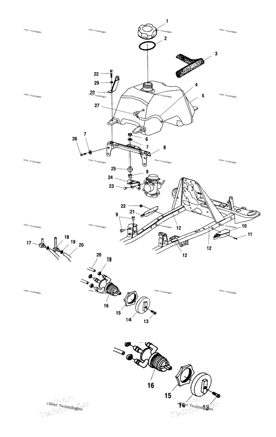 Fuel Tank And Carburetor Mounting A02cb32aa/Ab/Fc