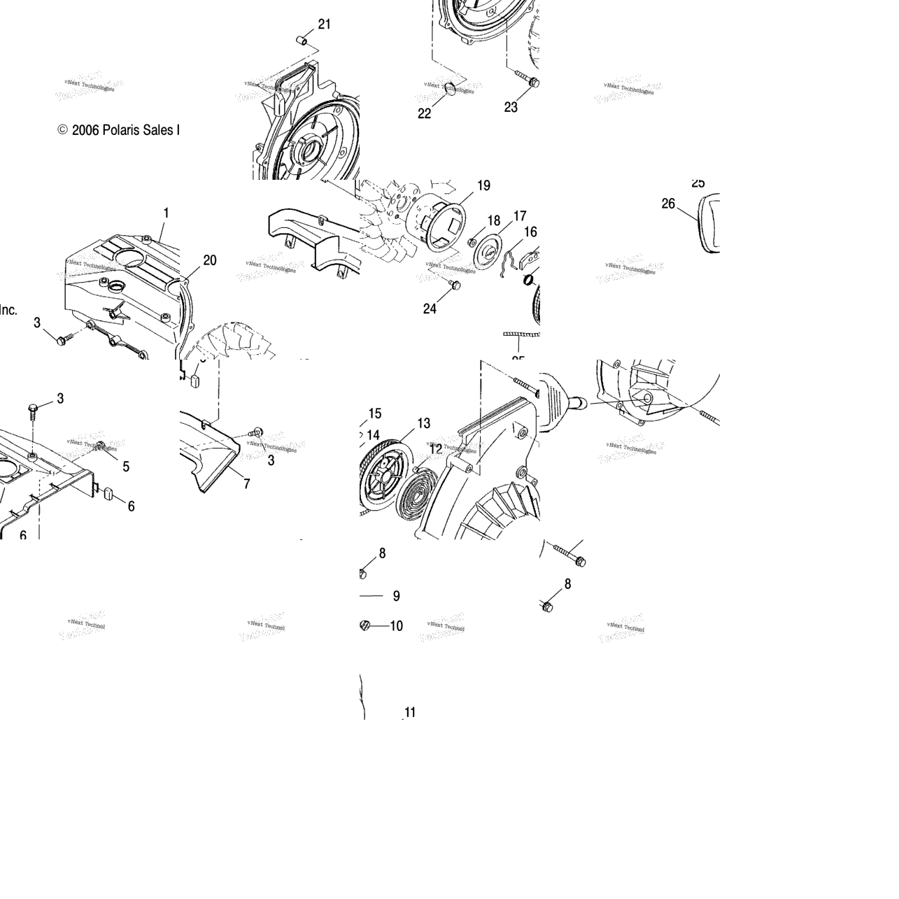 Engine, Blower Housing & Recoil Starter