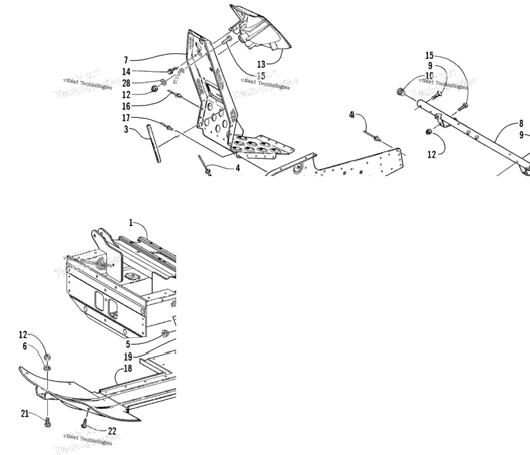 Front Frame And Footrest Assembly