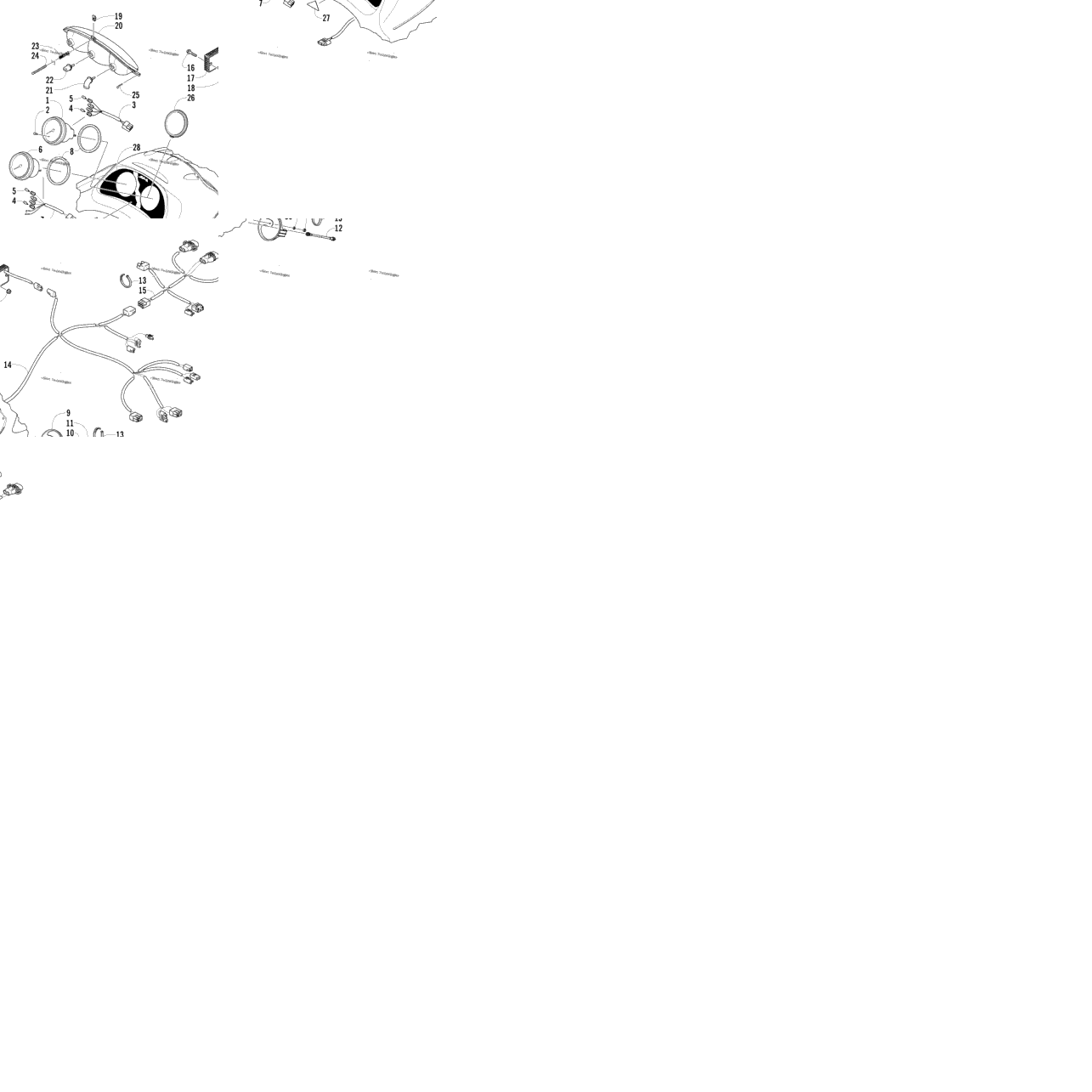 Headlight, Instruments, And Wiring Assemblies