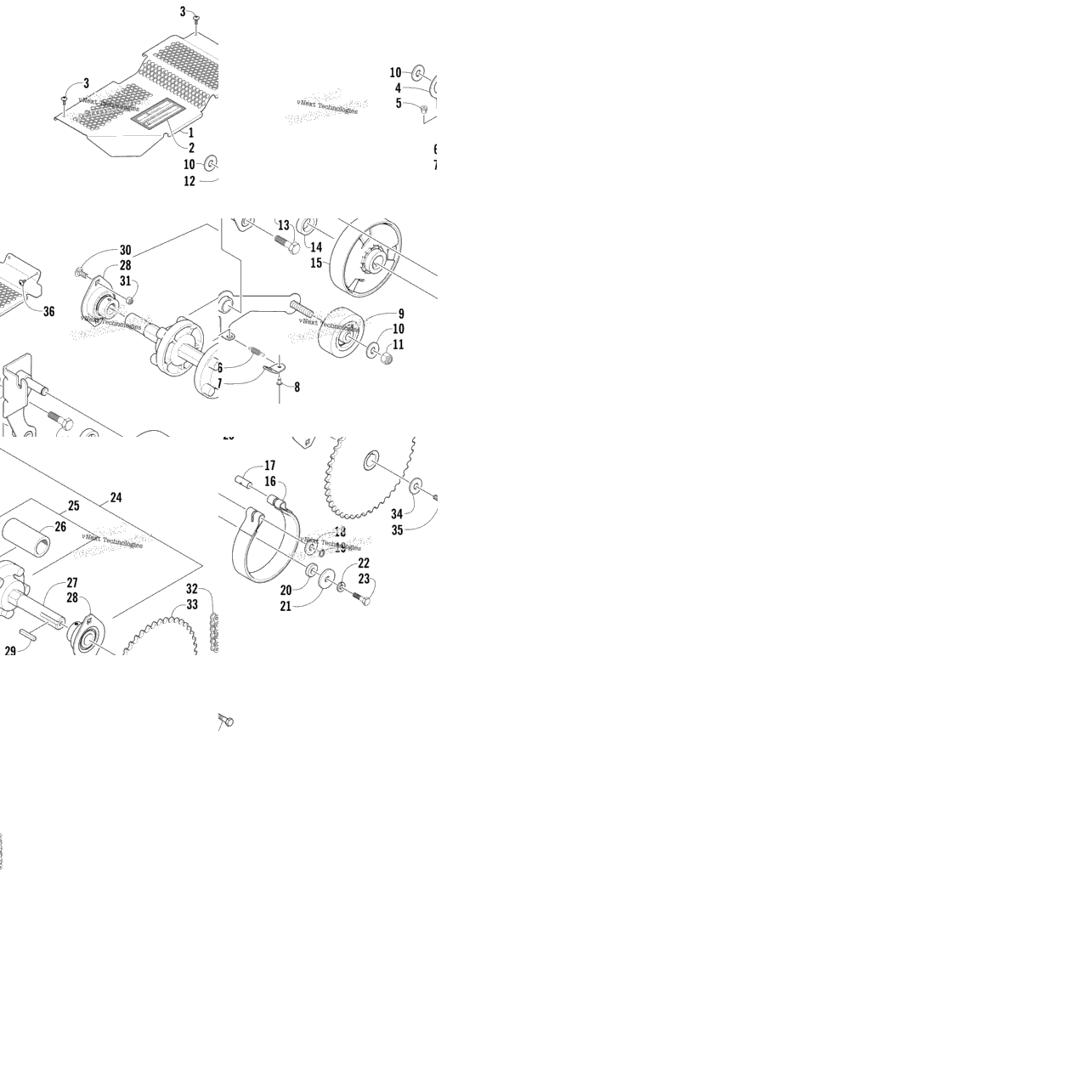 Drive Train Shaft And Brake Assemblies