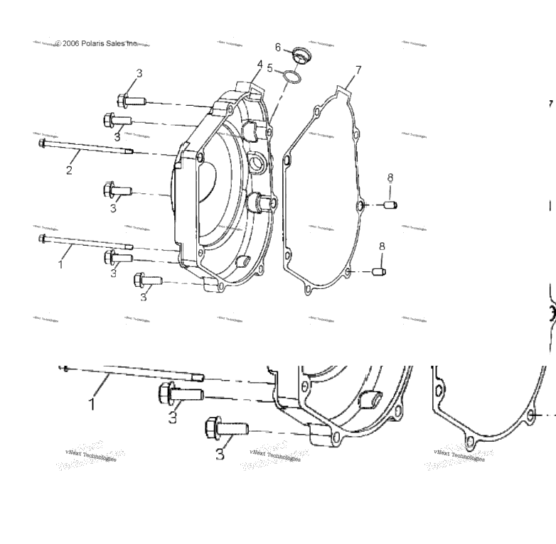 Engine, Crankcase Cover, Rh