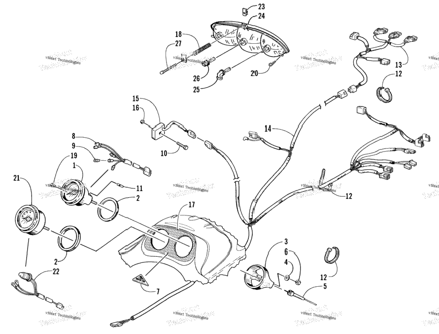 Headlight, Instruments, And Wiring Assemblies