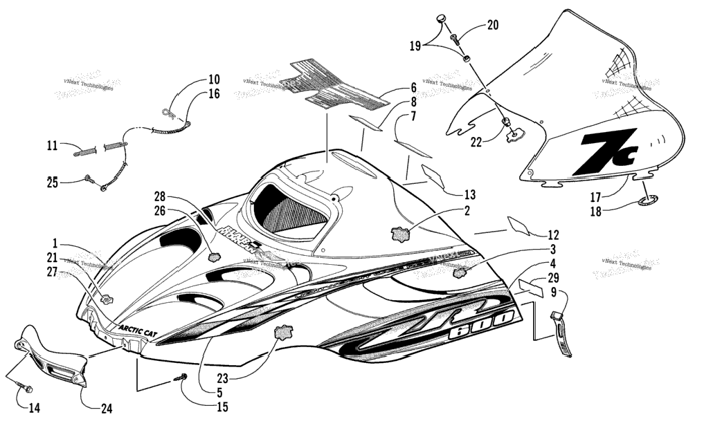 Hood And Windshield Assembly