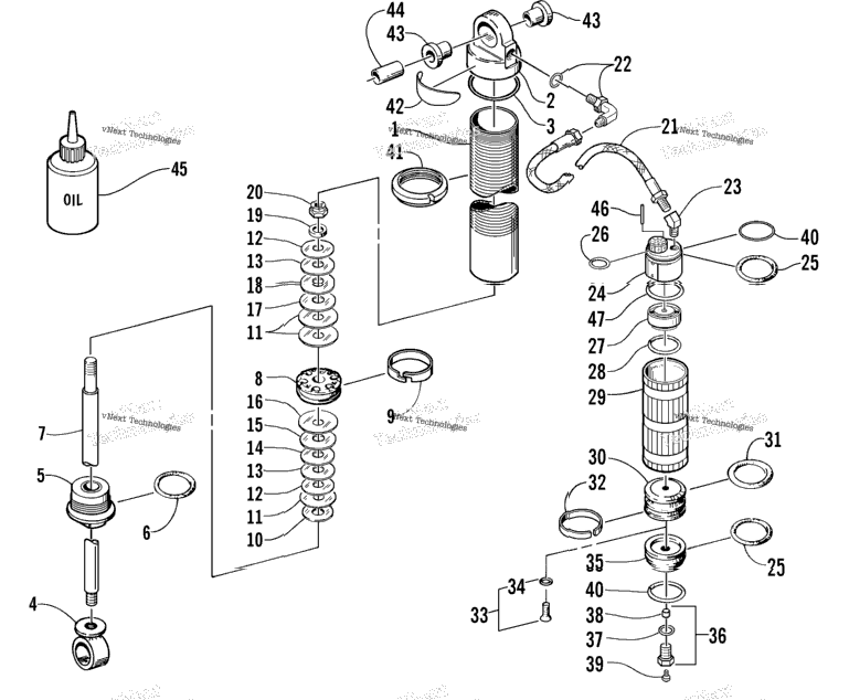 Rear Suspension Front Arm Shock Absorber