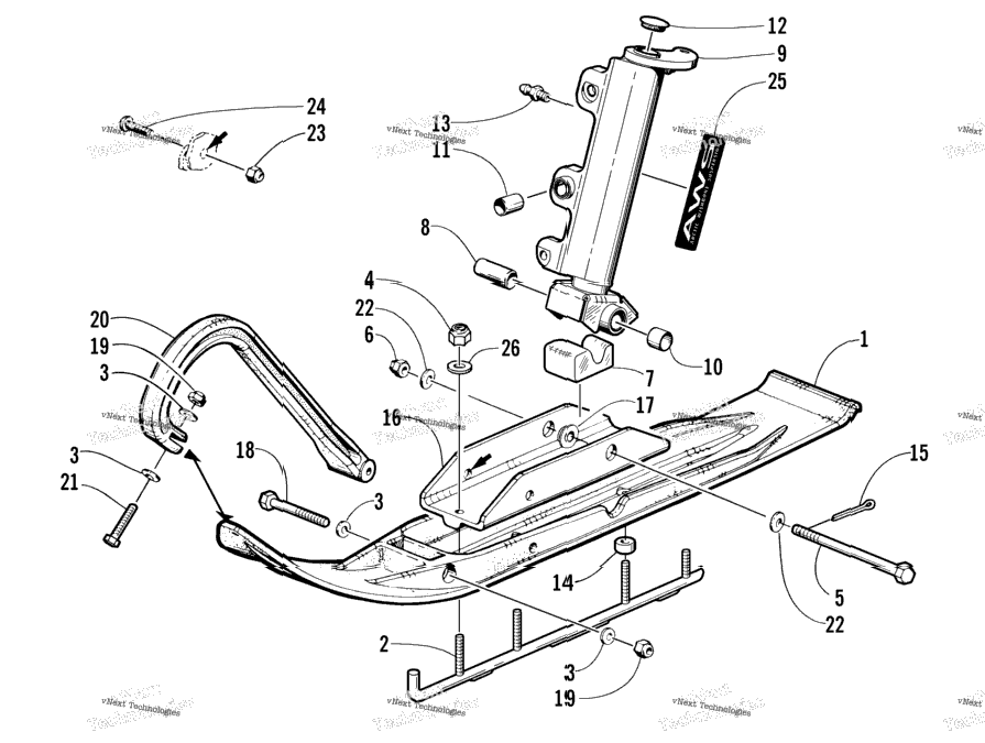 Ski And Spindle Assembly