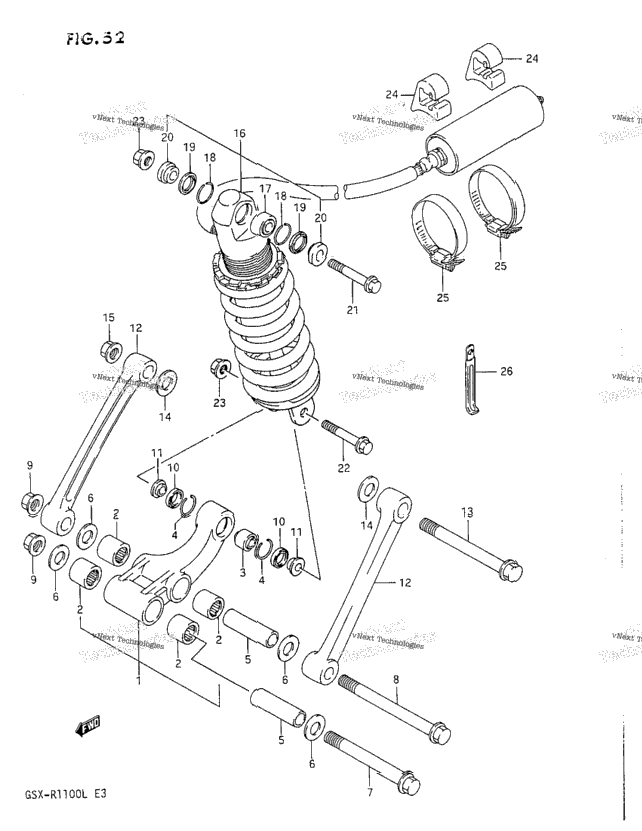 Rear Cushion Lever (Model K)