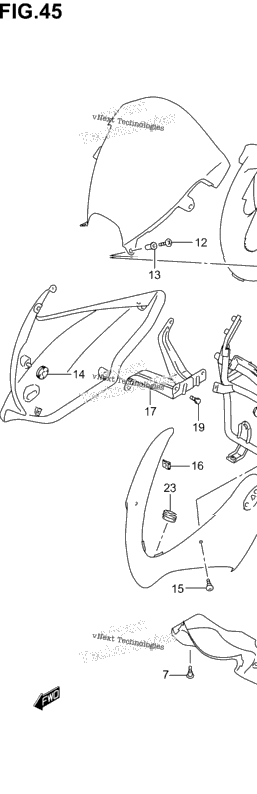 Cowling Installation Parts (Gsf1200sk1/Sk2/Sk3/Sk4/Sk5/Szk5)