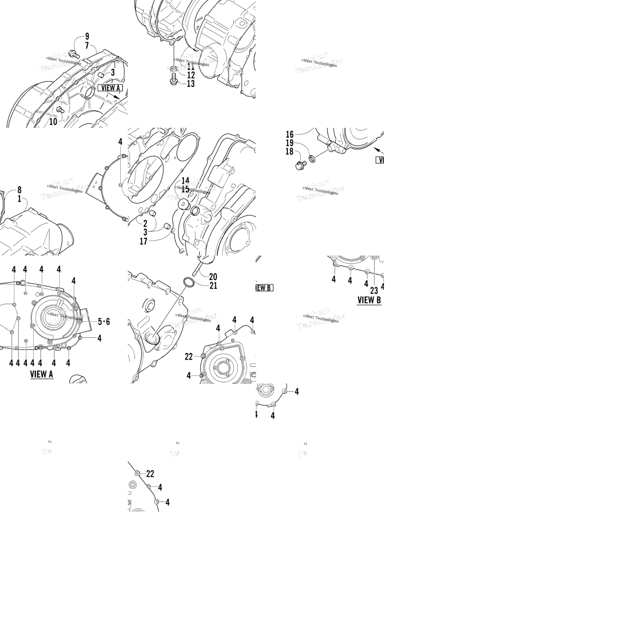 Clutch/V-Belt/Magneto Cover Assembly