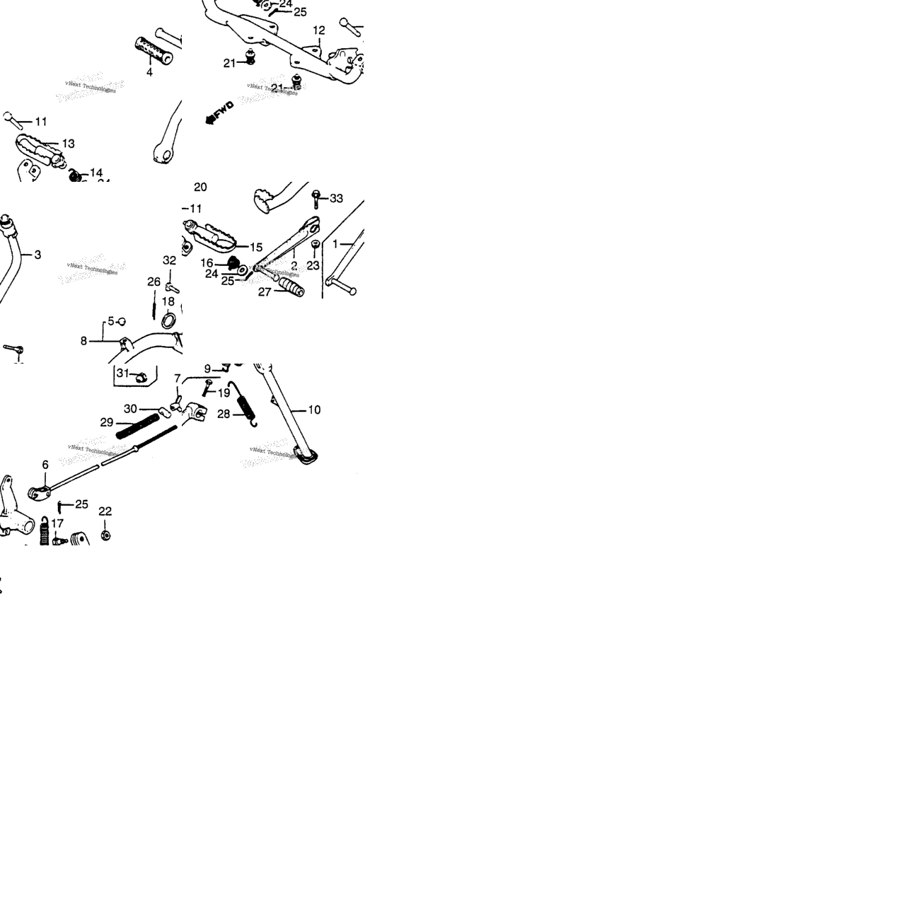 Pedal + Kick Starter Arm + Stand 80-84