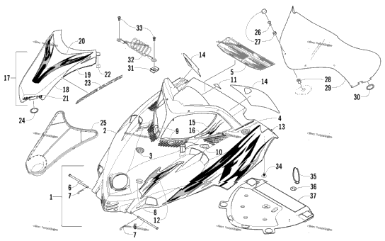 Hood And Windshield Assembly