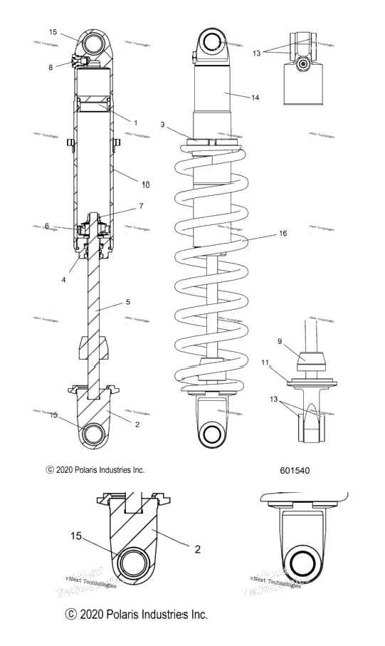 Suspension, Shock, Rear Track, Monotube, 7045533