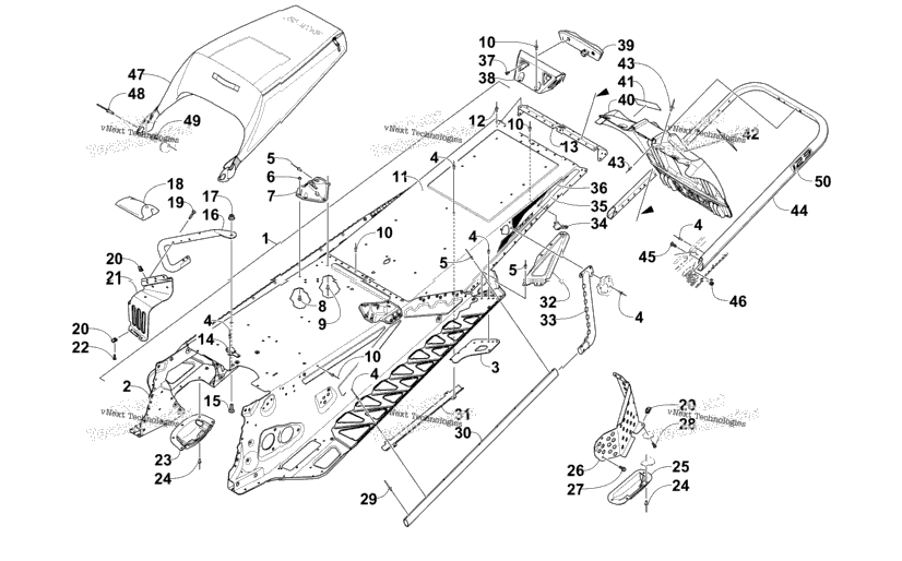 Tunnel, Rear Bumper, And Snowflap Assembly