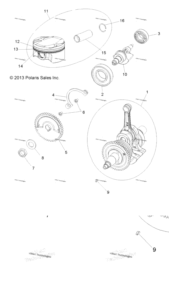 Engine, Crankshaft, Piston And Balance Shaft