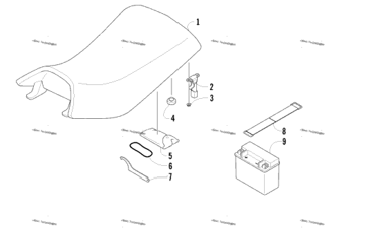 Seat, Battery, And Tool Kit Assemblies