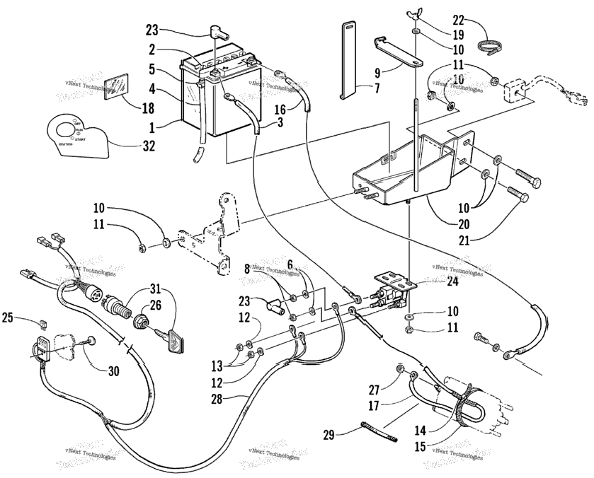 Battery, Solenoid, And Cables (Optional)