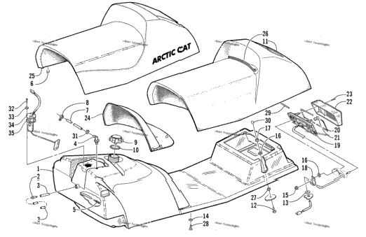 Gas Tank, Seat, And Taillight Assembly