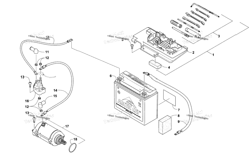 Battery And Starter Assembly