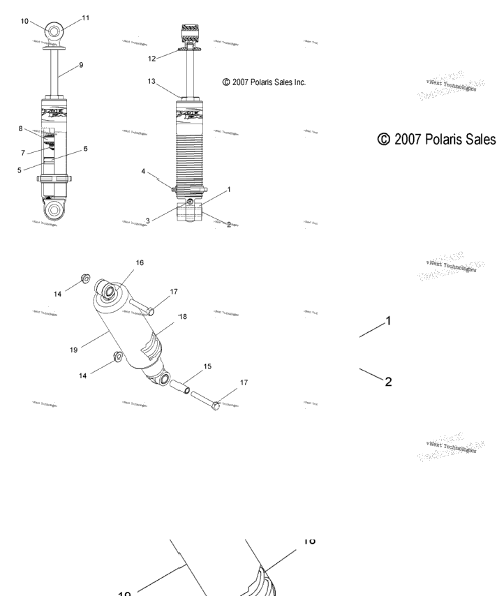Suspension, Shock, Front Track (49Snowshockfront)