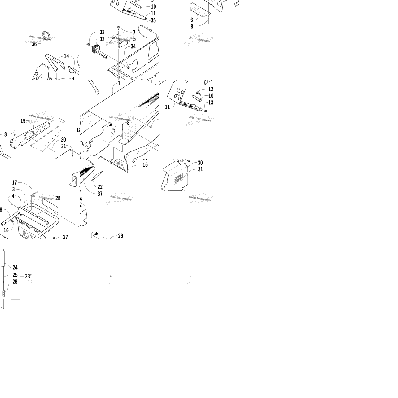 Chassis, Footrest, And Rear Bumper Assembly