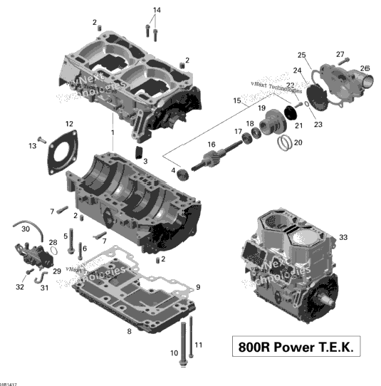 Crankcase, Water Pump And Oil Pump