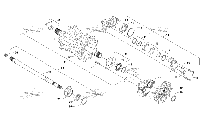 Drive Train Shafts And Brake Assemblies