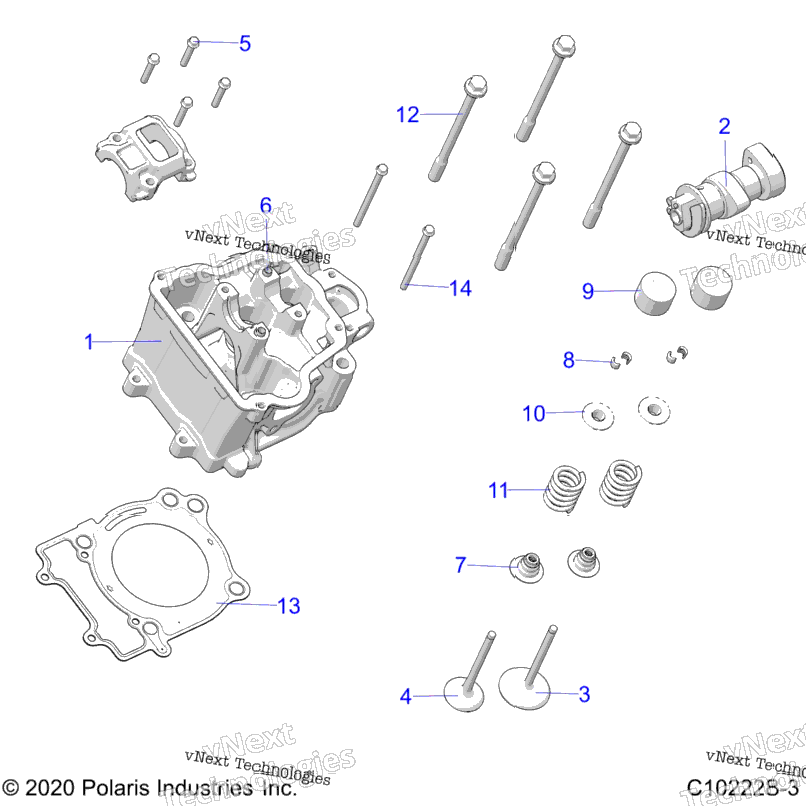 Engine, Cylinder Head, Cam & Valves
