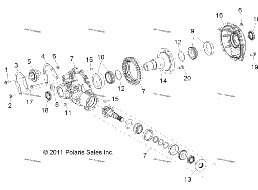 Drive Train, Gearcase, Carrier, Internal Components