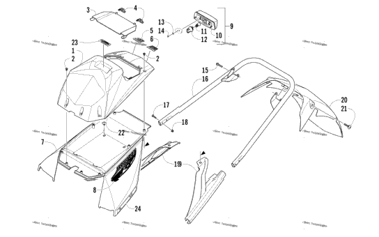 Rear Bumper, Storage Box, And Taillight Assembly