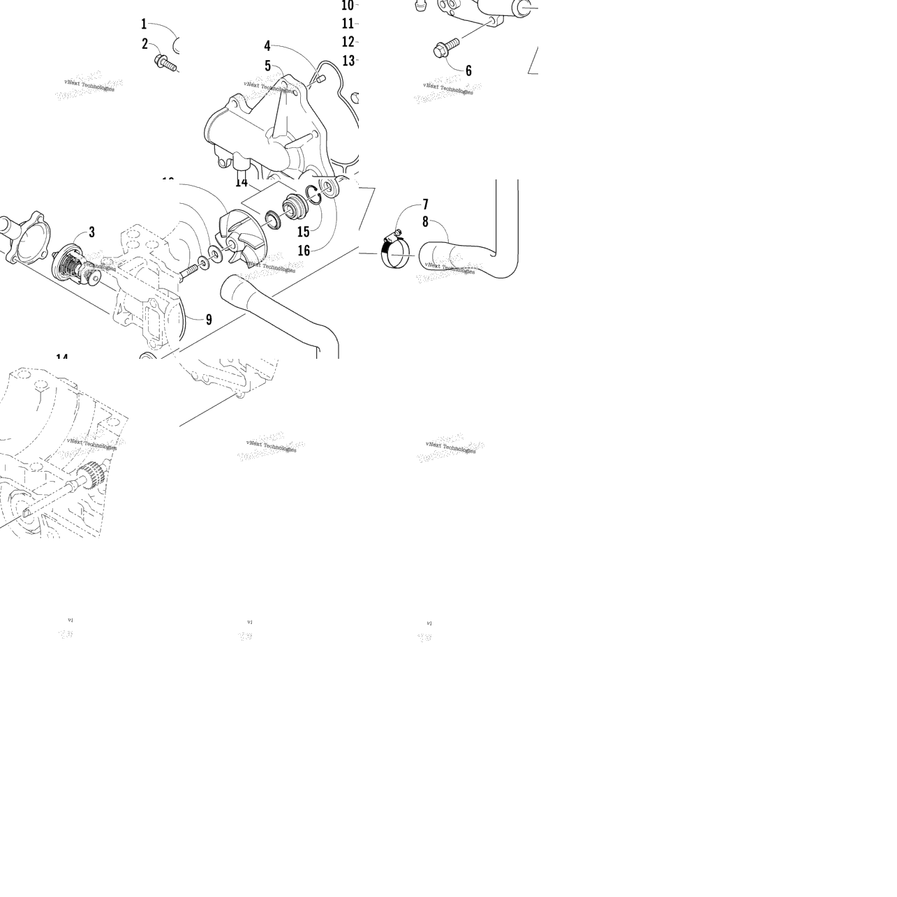 Water Pump And Thermostat