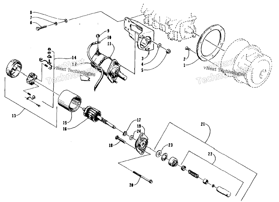 Electric Start - Starter Motor Assembly