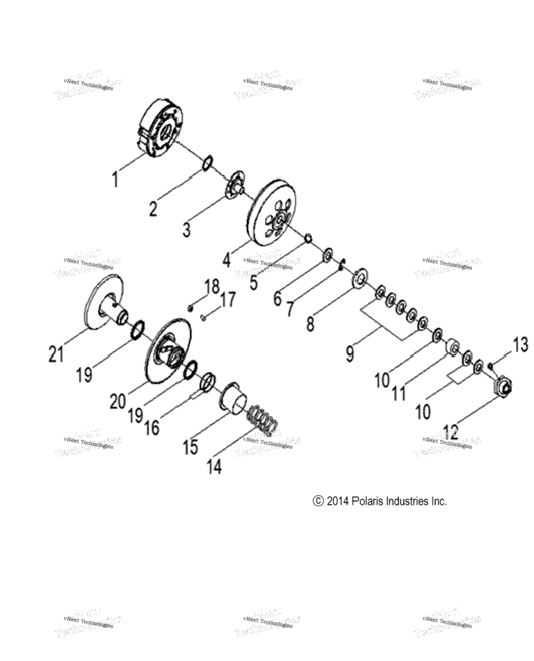 Drive Train, Secondary Clutch A22yap20n4