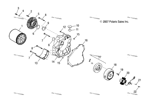 Engine, Crankcase Cover, Rh A22yap20n4