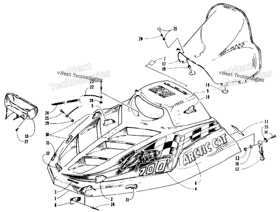 Hood And Windshield Assembly