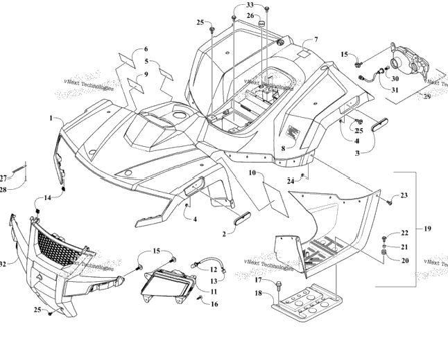Body Panel And Headlight Assembly