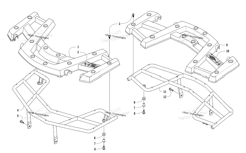 Front And Rear Rack Assembly