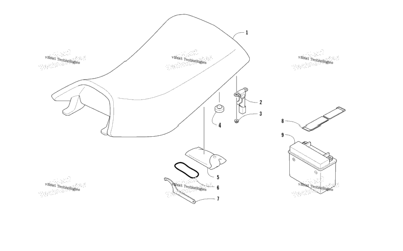 Seat, Battery, And Tool Kit Assemblies