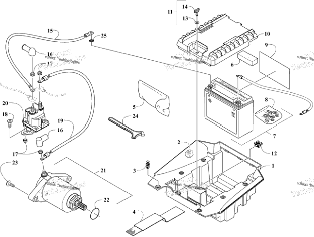 Battery And Starter Assembly