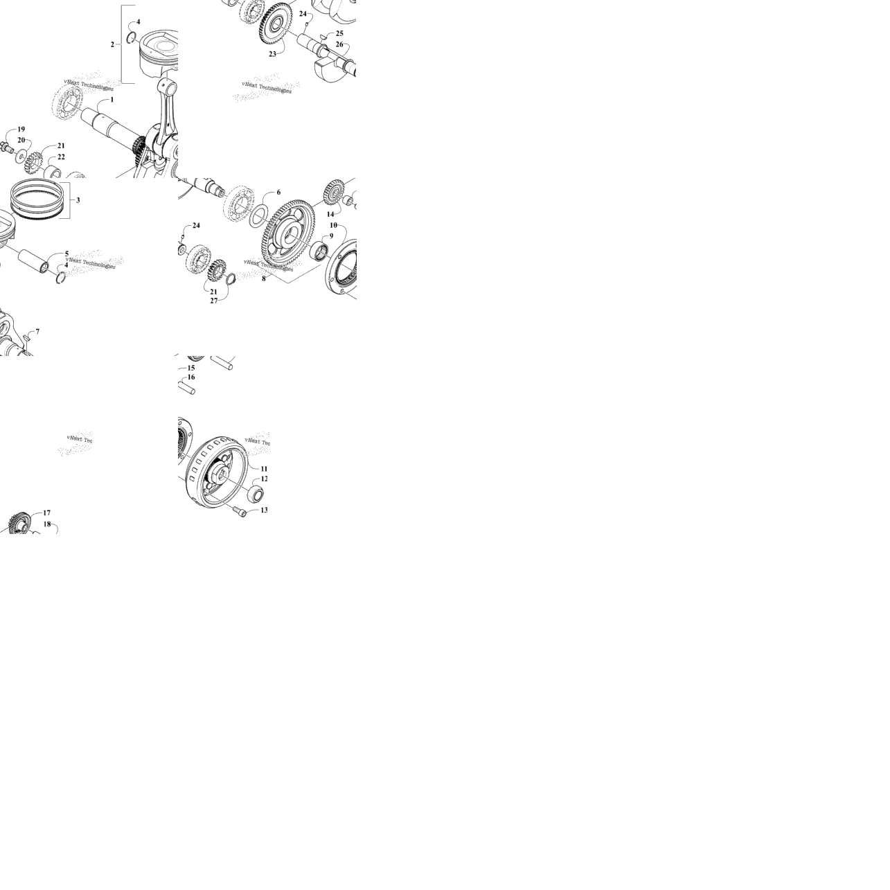 Crankshaft Balancer And Starter Gear Assemblies