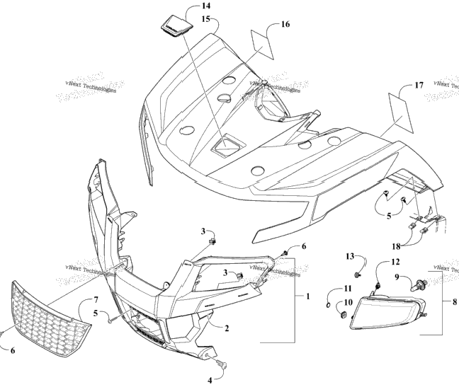 Front Body Panel And Headlight Assemblies
