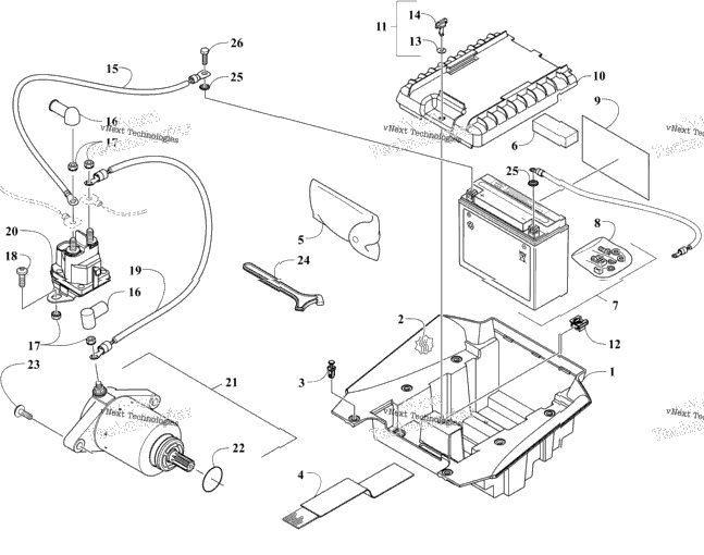 Battery And Starter Assembly