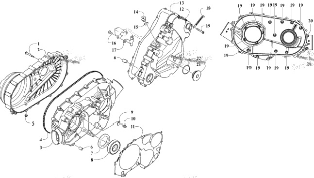 Clutch/V-Belt/Magneto Cover Assembly
