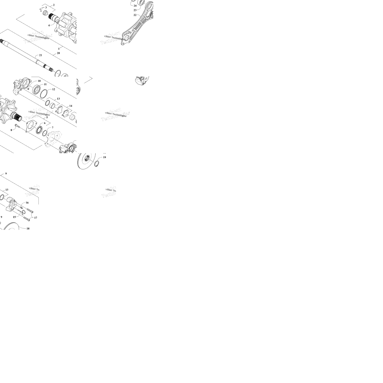 Drive Train Shafts And Brake Assemblies