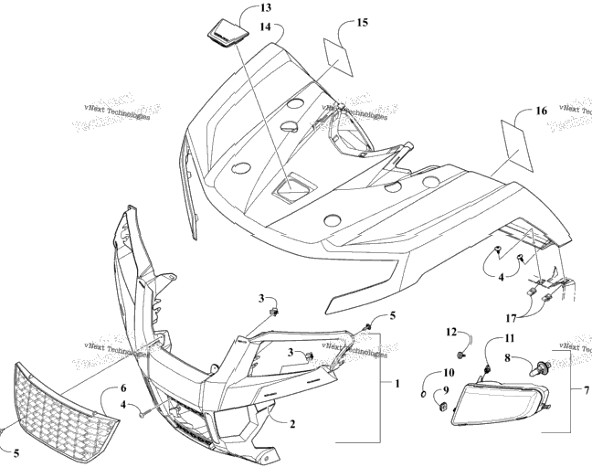 Front Body Panel And Headlight Assemblies