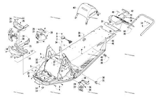 Chassis, Rear Bumper, And Snowflap Assembly