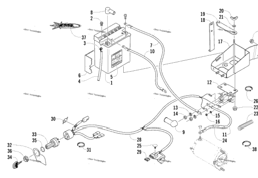 Battery, Solenoid, And Cables