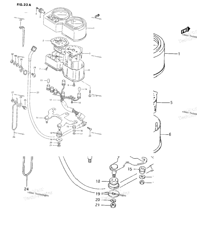 Speedometer-Tachometer (R)
