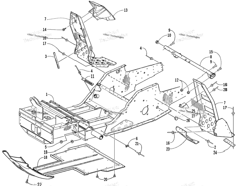 Front Frame And Footrest Assembly