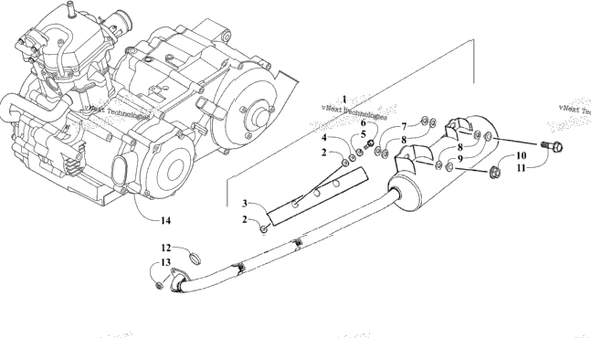 Engine And Exhaust Assembly