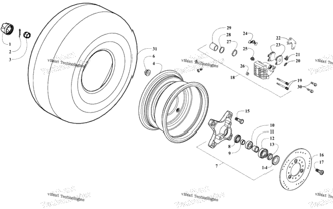 Front Wheels And Brake Assembly